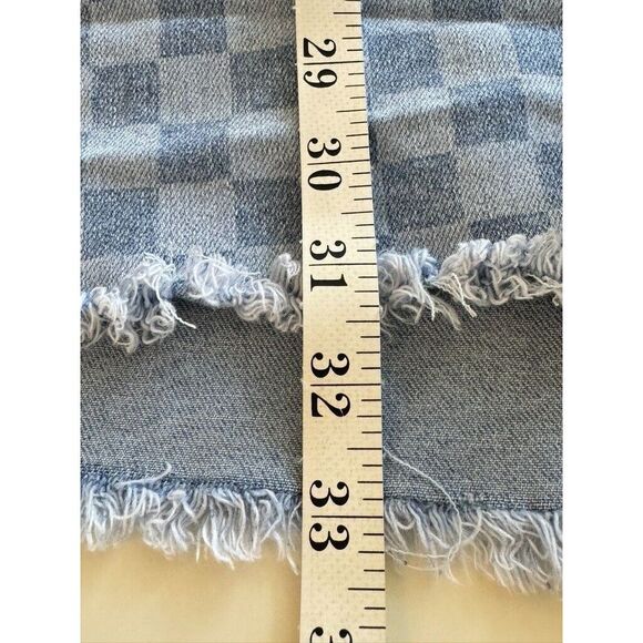 NO BOUNDARIES Denim Boyfriend Overalls Checkered Blue Juniors XL (15-17) - Picture 9 of 10